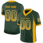 Maillot de football personnalisé en maille or-blanc, vert fluo Maillot de football personnalisé en maille or-blanc, vert fluo