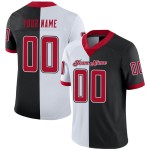 Maillot de football personnalisé en maille noire fendue rouge et blanc Maillot de football personnalisé en maille noire fendue rouge et blanc