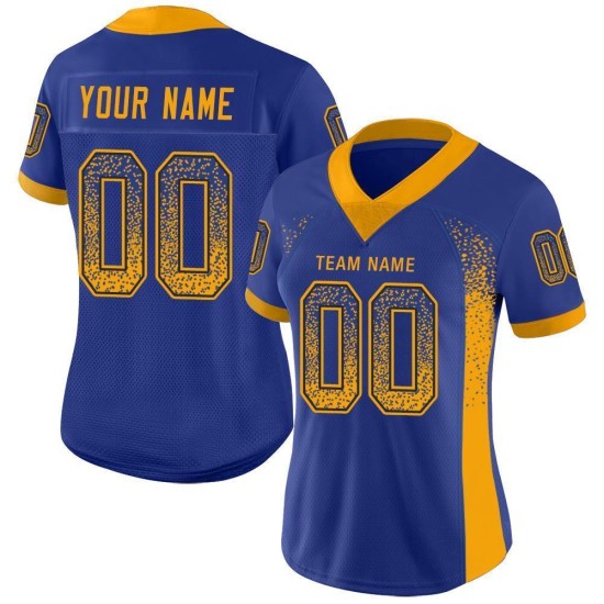Maillot de football personnalisé Royal Drift Mesh Or-Marine Maillot de football personnalisé Royal Drift Mesh Or-Marine