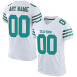 Maillot de football personnalisé authentique blanc aqua-orange Maillot de football personnalisé authentique blanc aqua-orange