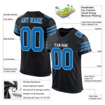 Maillot de football personnalisé authentique noir Panther en maille bleu-blanc
