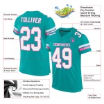 Maillot de football Aqua authentique en maille blanc-rose personnalisé Maillot de football Aqua authentique en maille blanc-rose personnalisé