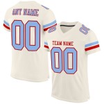 Maillot de football bleu-rouge personnalisé en maille crème légère authentique