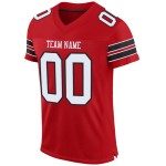 Maillot de football en maille blanc-noir authentique personnalisé rouge Maillot de football en maille blanc-noir authentique personnalisé rouge