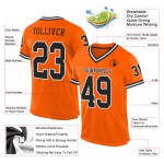 Maillot de football personnalisé en maille rétro noir-blanc authentique orange Maillot de football personnalisé en maille rétro noir-blanc authentique orange