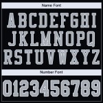 Maillot de football personnalisé en maille noire, argent et blanc, authentique Maillot de football personnalisé en maille noire, argent et blanc, authentique