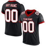 Maillot de football personnalisé authentique blanc-rouge en maille noir Maillot de football personnalisé authentique blanc-rouge en maille noir