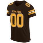 Maillot de football authentique en maille marron, or et blanc Maillot de football authentique en maille marron, or et blanc