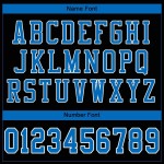 Maillot de football personnalisé authentique noir Panther en maille bleu-blanc