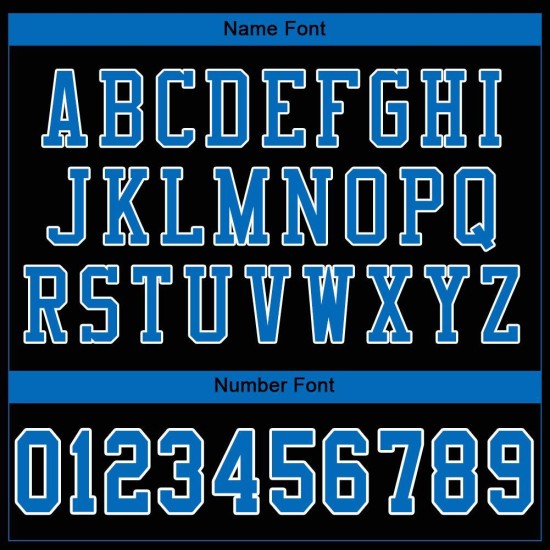 Maillot de football personnalisé authentique noir Panther en maille bleu-blanc