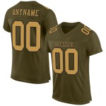 Maillot de football personnalisé en maille or-noir « Salut au service authentique » Olive Maillot de football personnalisé en maille or-noir « Salut au service authentique » Olive