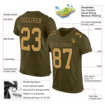 Maillot de football personnalisé en maille or-noir « Salut au service authentique » Olive Maillot de football personnalisé en maille or-noir « Salut au service authentique » Olive