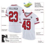 Maillot de football personnalisé authentique blanc rouge-noir rétro Maillot de football personnalisé authentique blanc rouge-noir rétro
