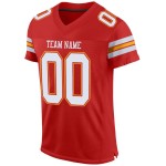 Maillot de football personnalisé authentique en maille blanc-or écarlate Maillot de football personnalisé authentique en maille blanc-or écarlate