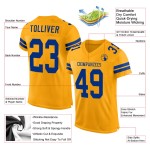 Maillot de football Royal Gold personnalisé en maille authentique Maillot de football Royal Gold personnalisé en maille authentique