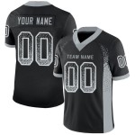 Maillot de football personnalisé à la mode, en maille argentée et blanche, noir Maillot de football personnalisé à la mode, en maille argentée et blanche, noir