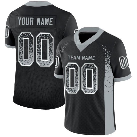 Maillot de football personnalisé à la mode, en maille argentée et blanche, noir Maillot de football personnalisé à la mode, en maille argentée et blanche, noir