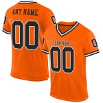 Maillot de football personnalisé en maille rétro noir-blanc authentique orange Maillot de football personnalisé en maille rétro noir-blanc authentique orange