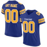 Maillot de football royal personnalisé en maille or-blanc authentique Maillot de football royal personnalisé en maille or-blanc authentique