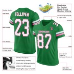 Maillot de football blanc-rose vert authentique en maille gazon personnalisée Maillot de football blanc-rose vert authentique en maille gazon personnalisée