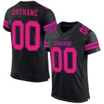 Maillot de football noir authentique en maille personnalisée rose-violet Maillot de football noir authentique en maille personnalisée rose-violet