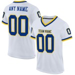 Maillot de football rétro en maille personnalisée blanc authentique Royal-Gold Maillot de football rétro en maille personnalisée blanc authentique Royal-Gold
