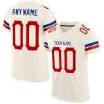 Maillot de football rouge-crème royal en maille personnalisé authentique
