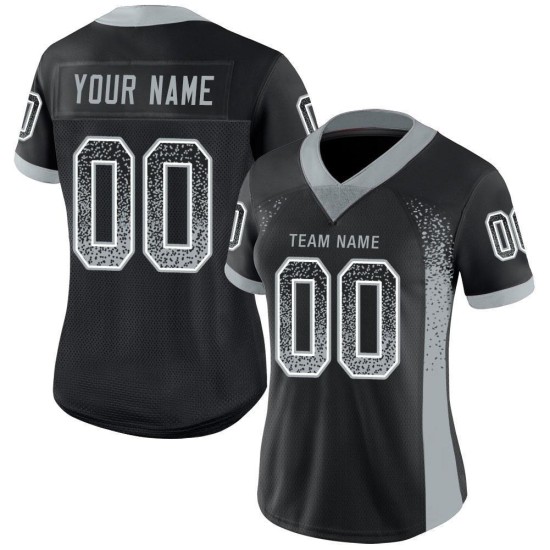 Maillot de football personnalisé à la mode, en maille argentée et blanche, noir Maillot de football personnalisé à la mode, en maille argentée et blanche, noir
