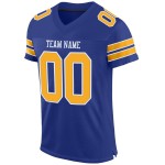 Maillot de football royal personnalisé en maille or-blanc authentique Maillot de football royal personnalisé en maille or-blanc authentique