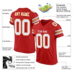 Maillot de football personnalisé authentique en maille blanc-or écarlate Maillot de football personnalisé authentique en maille blanc-or écarlate