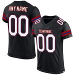 Maillot de football en maille authentique blanc-rouge noir personnalisé Maillot de football en maille authentique blanc-rouge noir personnalisé