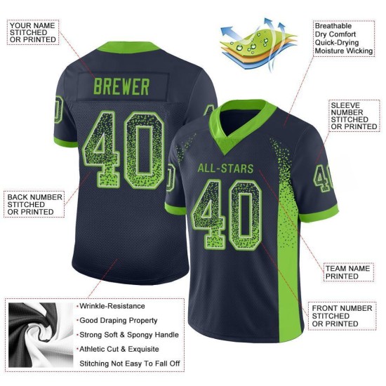 Maillot de football Drift Mesh vert-gris tendance fluo personnalisé bleu marine Maillot de football Drift Mesh vert-gris tendance fluo personnalisé bleu marine