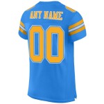 Maillot Powder Gold-White Mesh Custom Football Bleu Authentique Maillot Powder Gold-White Mesh Custom Football Bleu Authentique