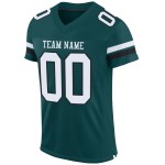 Maillot de football personnalisé en maille verte Midnight authentique blanc-noir Maillot de football personnalisé en maille verte Midnight authentique blanc-noir