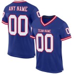 Maillot de football personnalisé en maille rétro authentique Royal Blanc-Rouge Maillot de football personnalisé en maille rétro authentique Royal Blanc-Rouge