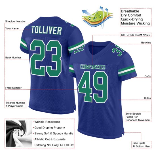 Maillot de football Royal Kelly authentique et personnalisé vert et blanc Maillot de football Royal Kelly authentique et personnalisé vert et blanc