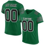 Maillot de football authentique en maille vert Kelly noir et blanc personnalisé Maillot de football authentique en maille vert Kelly noir et blanc personnalisé