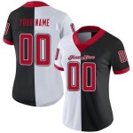 Maillot de football personnalisé en maille noire fendue rouge et blanc Maillot de football personnalisé en maille noire fendue rouge et blanc