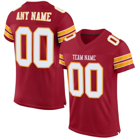 Maillot de football personnalisé Cardinal Mesh Authentic Blanc-Or Maillot de football personnalisé Cardinal Mesh Authentic Blanc-Or