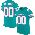 Maillot de football Aqua authentique en maille blanc-rose personnalisé Maillot de football Aqua authentique en maille blanc-rose personnalisé