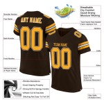 Maillot de football authentique en maille marron, or et blanc Maillot de football authentique en maille marron, or et blanc