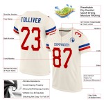 Maillot de football rouge-crème royal en maille personnalisé authentique