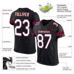 Maillot de football en maille authentique blanc-rouge noir personnalisé Maillot de football en maille authentique blanc-rouge noir personnalisé