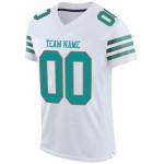 Maillot de football personnalisé authentique blanc aqua-orange Maillot de football personnalisé authentique blanc aqua-orange