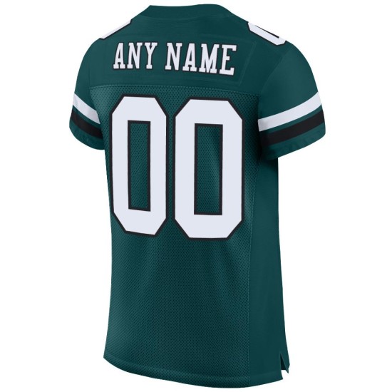 Maillot de football personnalisé en maille verte Midnight authentique blanc-noir Maillot de football personnalisé en maille verte Midnight authentique blanc-noir